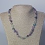 Natural Fluorite Necklace with untreated stone, faceted rondelle beads, 8x10 mm, length 45-50 cm