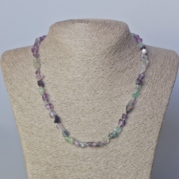 Fluorite Necklace, natural untreated stone, faceted beads, diameter 6x8 mm, length 45-49 cm