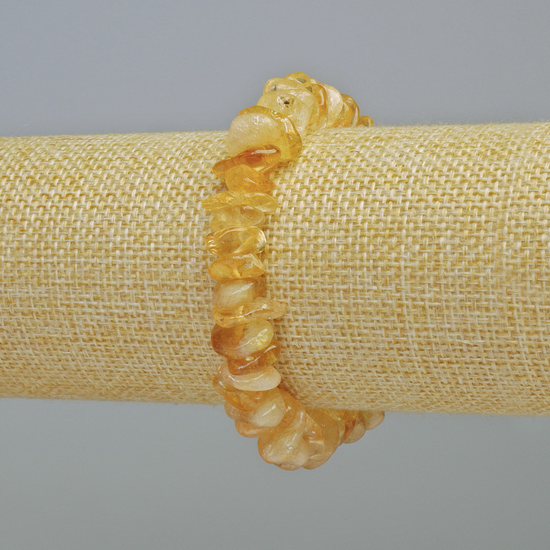 Citrine natural stone chip bracelet, diameter 11.5x4 mm ± (stretch), length 18 cm+