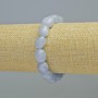 Aquamarine bracelet with natural stone faceted beads, 10x12 mm diameter ±, stretch, 18 cm length