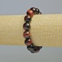Bull's Eye Bracelet with Natural Stone, Smooth Beads, 12mm diameter ± (stretch), length 18cm+