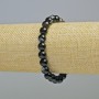 Black Agate Bracelet, 8 mm Smooth Beads, stretch bracelet, length 18 cm+
