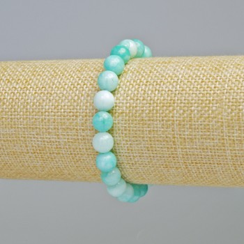Amazonite Bracelet (imitation) smooth beads, 8 mm diameter ± (stretch), length 18 cm+