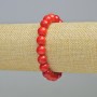 Natural Coral Bracelet with Smooth Beads, 10 mm diameter ± (stretch), length 18 cm+