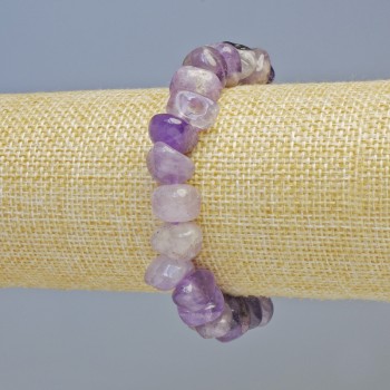 Bracelet with natural amethyst, faceted beads, diameter 10.5x8mm ± (stretch), length 18 cm+