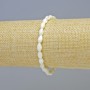 Bracelet with natural mother-of-pearl beads, 5x8 mm diameter, +/- (stretch), length 18 cm+