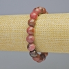 Rhodonite Bracelet, Natural Stone, Smooth Beads, Diameter 10 mm ±, Stretch, Length 18 cm+