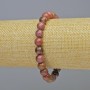 Rhodonite Bracelet, Natural Stone, Smooth Bead, Diameter 8mm ± (Stretch), Length 18 cm+