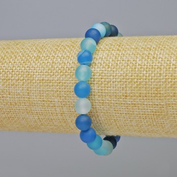 Bracelet with blue matte agate