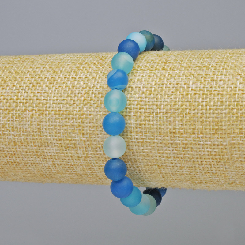 Bracelet with blue matte agate