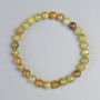 Bracelet Grossular (Green Garnet) natural stone smooth bead, diameter 7 mm ± (stretch), length 18 cm+
