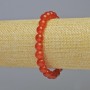 Bracelet Carnelian natural stone smooth beads, diameter 8mm± (stretch), length 18 cm+