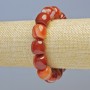 Carnelian bracelet with natural smooth cylindrical beads, diameter 15×13 mm, 5 mm ± (stretch), length 18 cm+