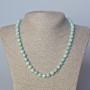Amazonite Necklace with faceted cube beads, natural gemstone, diameter 7 mm, length 45–49 cm