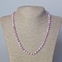 Kunzite Imitation Necklace, Smooth Bead, 6 mm Diameter, Length 45–50 cm