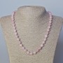Pink Quartz Necklace (Imitation) Smooth Beads, 8 mm Diameter, Length 45–50 cm
