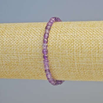 Amethyst bracelet with natural stone, faceted cube beads, diameter 4–5 mm ± (stretch), length 18 cm+