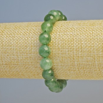 Bracelet Jadeite natural stone smooth beads, diameter 10.5 mm ± (stretch), length 18 cm+