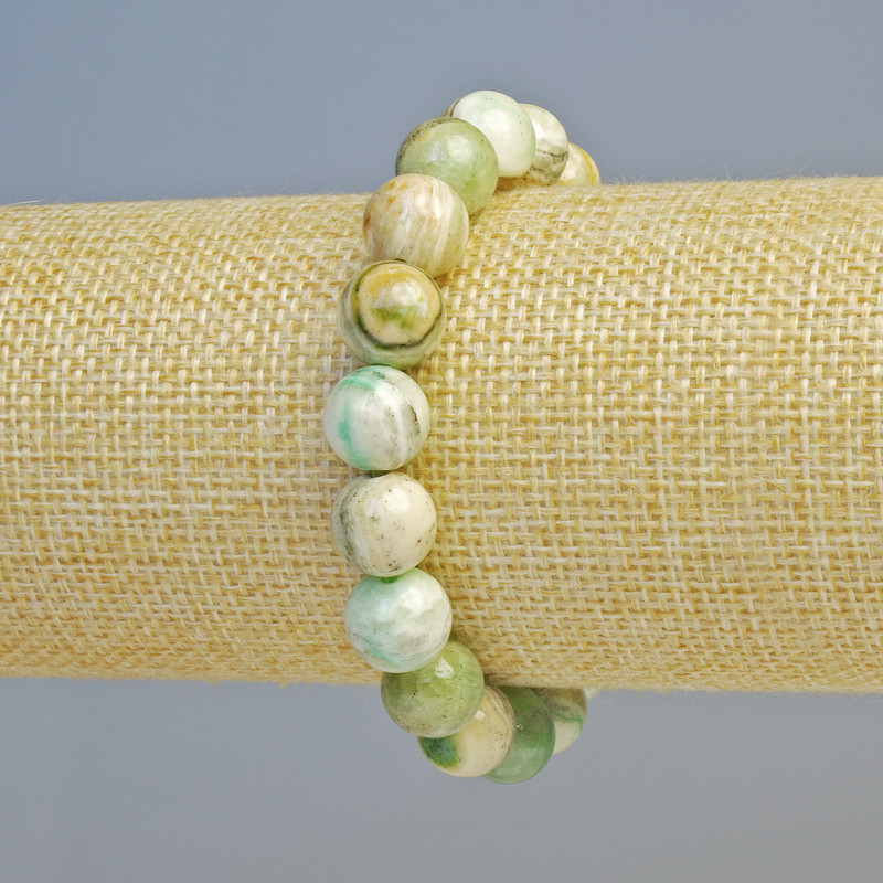 Chrysoprase Bracelet (Imitation Acrylic) Smooth Bead, 10 mm Diameter ± (Stretch), 18 cm Length