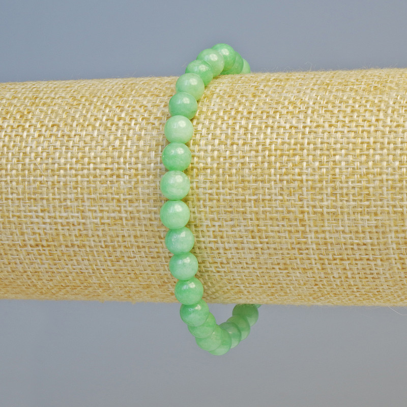 Amazonite bracelet, natural stone, smooth bead, diameter 6mm±, length 18cm+