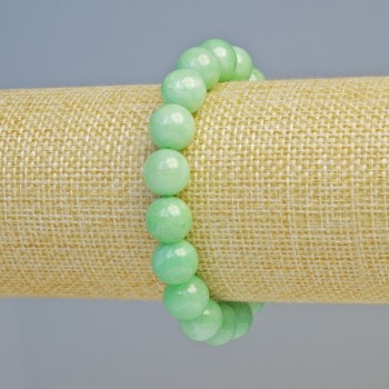 Amazonite Bracelet, natural stone smooth beads, diameter 10mm ± (stretch), length 18cm+