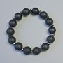 Shungite bracelet (imitation) smooth bead, diameter 12 mm ± (stretch), length 18 cm ± with hematite inserts