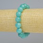 Aquamarine Bracelet with natural stone, smooth bead, 12 mm diameter ± (stretch), length 18 cm+
