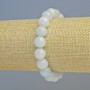 Bracelet with natural aquamarine, smooth beads, diameter 10.5 mm, stretch band, length 18 cm+