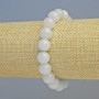 Aquamarine bracelet with natural stone, smooth beads, diameter 10.5 mm ± (stretch), length 18 cm+