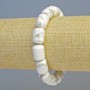 Bracelet with natural kacholong cylindrical beads, diameter 10×14 mm ± (stretch), length 18 cm+