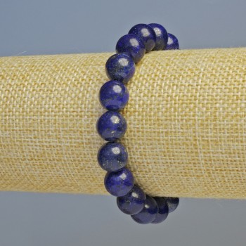 Lapis Lazuli Bracelet natural stone, smooth beads, diameter 10mm ± (stretch), length 18cm+