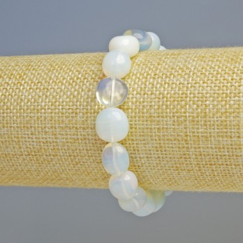 Moonstone Bracelet (synthetic) Faceted, diameter 9x10mm ± (stretch), length 18cm+