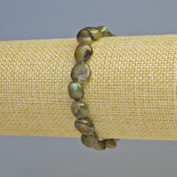 Labradorite Bracelet, natural stone, faceted beads, diameter 9x10mm ± (stretch), length 18cm+