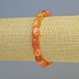 Carnelian Bracelet with Natural Stone, Faceted Beads, 8x10 mm +/- (stretch), Length 18 cm+