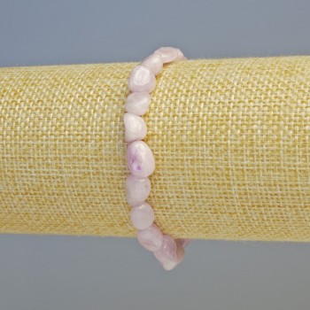 Kunzite Bracelet, Faceted Natural Stone Beads, Diameter 6×9 mm ± (Stretch), Length 18 cm+