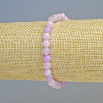 Kunzite Bracelet (Imitation) Smooth Bead, 6 mm Diameter ± (Stretch), Length 18 cm+