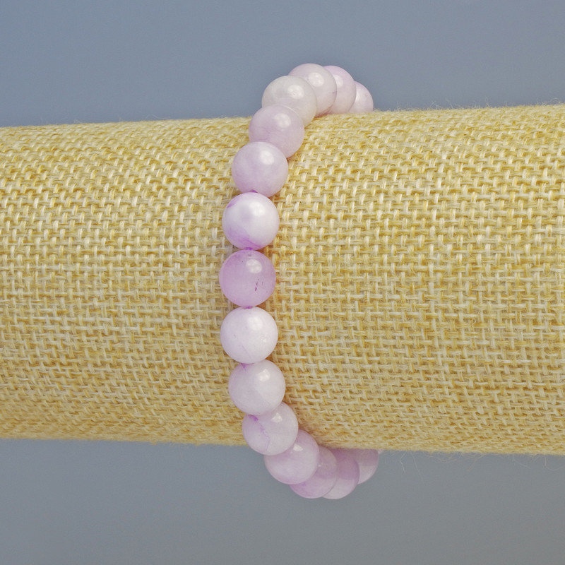 Kunzite imitation bracelet - smooth beads, 8 mm diameter ± (stretch), length 18 cm+