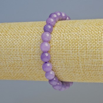 Lepidolite bracelet (pressed) smooth beads, 8 mm diameter +/- (stretch), length 18 cm+