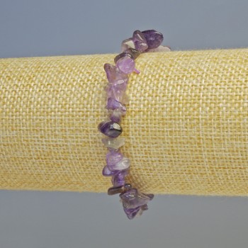 Bracelet with natural amethyst chips, natural gemstone, stretch bracelet, diameter 7×3 mm ±, length 18 cm
