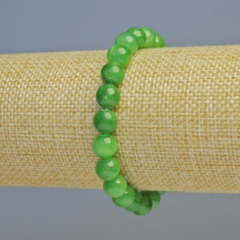 Bracelet Chrysoprase (Acrylic Imitation) Smooth Beads, Diameter 8.5 mm ± (Stretch), Length 18 cm+
