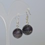 Amethyst Earrings, Natural Stone Smooth Balls, 16 mm diameter, 38 mm length