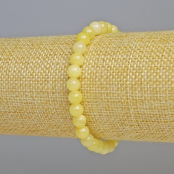 Citrine Bracelet (imitation acrylic) smooth bead, 6 mm diameter +/- (stretch), length 18 cm+