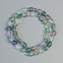 Faceted fluorite beads, natural stone, 8x9 mm, length approx. 40 cm on thread