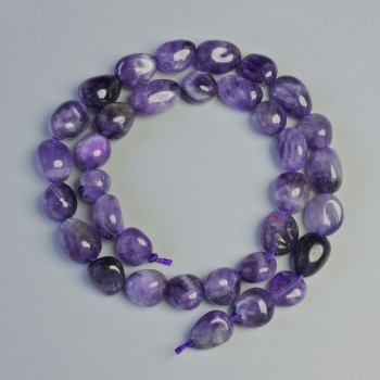 Amethyst Beads, Natural Stone, Faceted, 10x12 mm, 40 cm Length on Thread