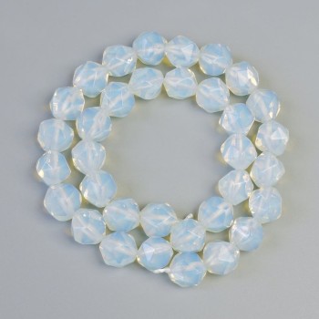 Moonstone beads (synthetic), faceted, diameter 10×11 mm, length 38 cm, on thread