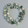 Moss Agate Beads, natural stone, faceted, 9x10 mm diameter, 37 cm length on thread