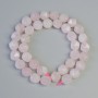 Rose Quartz beads, natural stone, faceted, diameter 9x10 mm ±, length 37 cm ± on cord