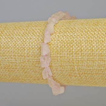 Pink Quartz Bracelet, natural unpolished stone, faceted beads, diameter from 8×10 to 12×17 mm +/- (stretch), length 18 cm+