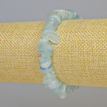 Aquamarine bracelet with natural chips, 11x3 mm +/- (stretch), length 18 cm+