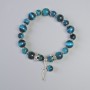 Bracelet Azure Cat's Eye with smooth beads, 10mm diameter, 8mm ± (stretch), length 18cm ± with metal inserts